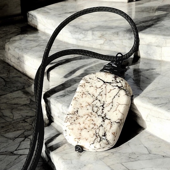 5 For $25💫Marbled Magnesite Stone Slab Pendant Necklace - Picture 3 of 5